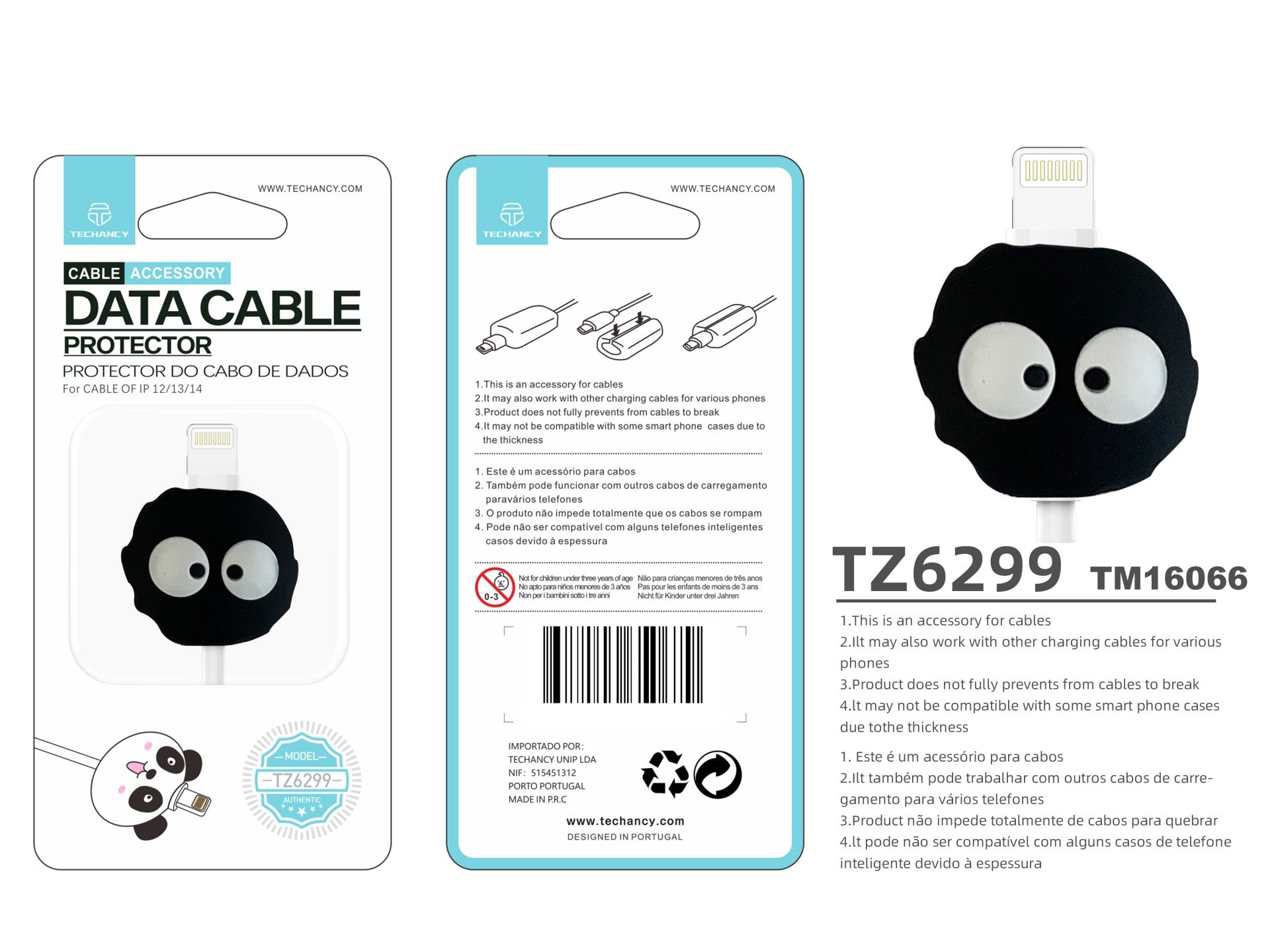 Techancy Data Cable Protector TZ6299, Protects the Data Cable Not Easy to Break, Silicone Material, Cute Pattern
