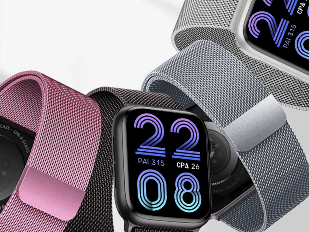 Techancy Grey Magnetic Metal Strap KC2123, Replacement Strap, Compatible With Apple Watch Series: 42mm/44mm/45mm,