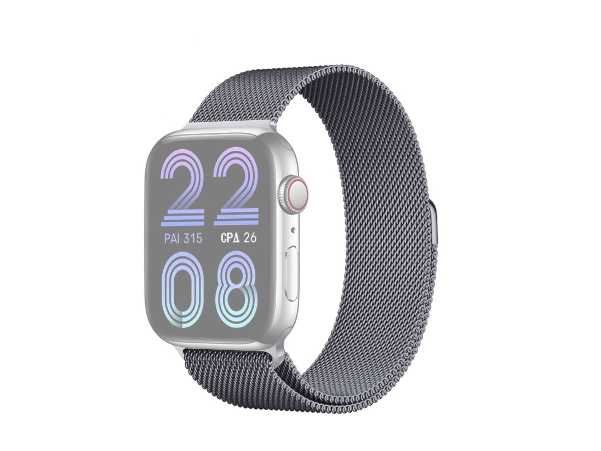 Techancy Grey Magnetic Metal Strap KC2123, Replacement Strap, Compatible With Apple Watch Series: 42mm/44mm/45mm,