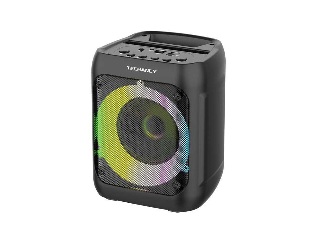 Techancy Altifalante Bluetooth Sem Fios  TH2635, 5 W/4 Polegadas, Som Estéreo Tws, Ritmo De Luz Led, Entrada De Microfone