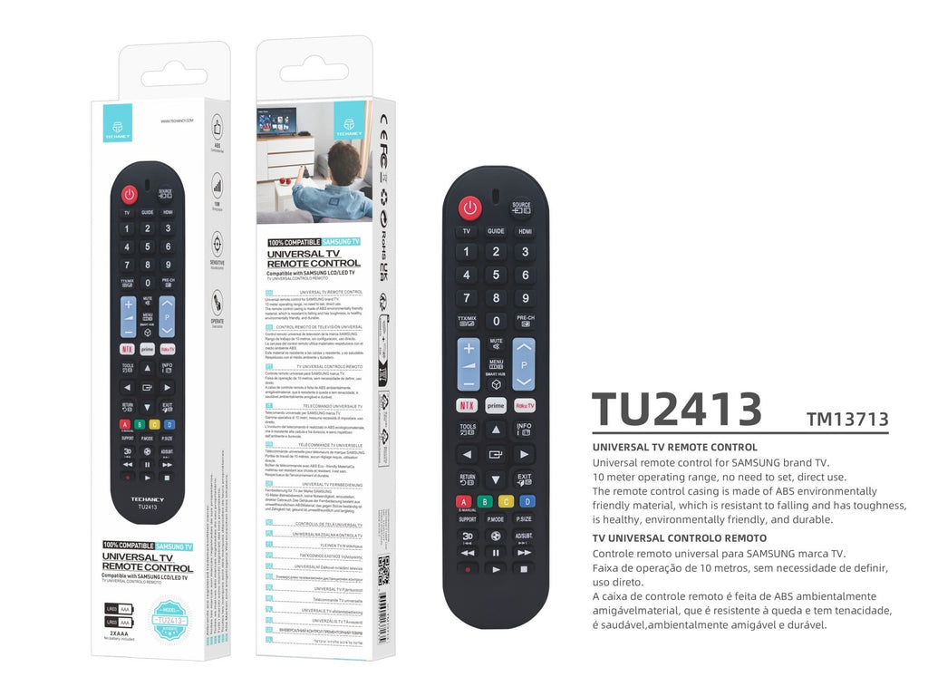 Techancy TU2413 TV Remote Control, Compatible with Samsung Televisions, Automatic Pairing with No Setup