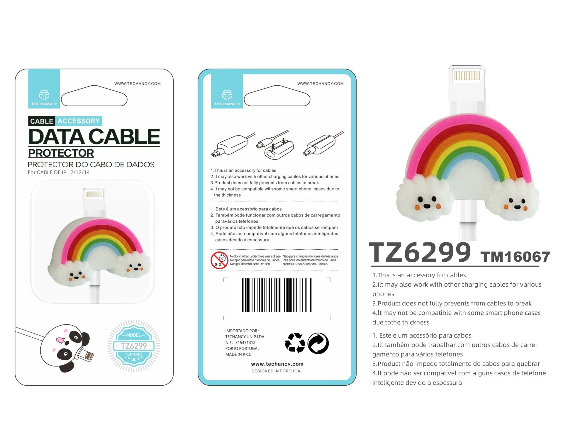 Techancy Data Cable Protector TZ6299, Protects the Data Cable Not Easy to Break, Silicone Material, Cute Pattern