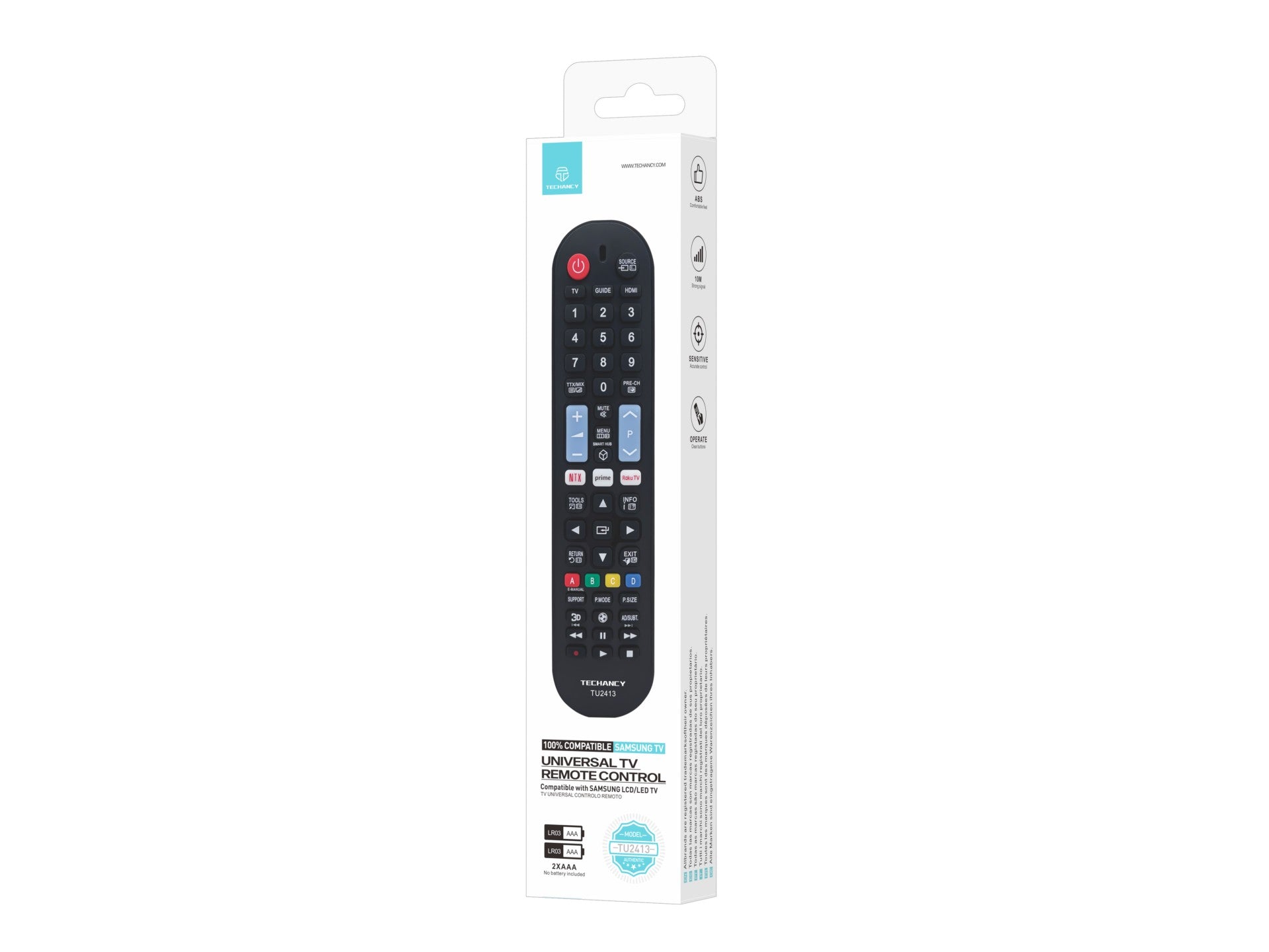Techancy TU2413 TV Remote Control, Compatible with Samsung Televisions, Automatic Pairing with No Setup